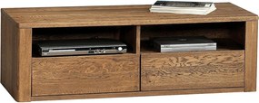 Comodă lemn masiv Hugo TV Stejar Închis, 123.5 × 50 × 39.8 cm