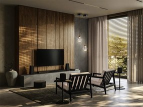Pendul LED design modern Corina negru/ cupru