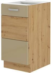 Dulap inferior de bucătărie Arryn 40 D 1F BB (Stejar artisan + Luciu cappucino). 1024763