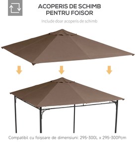 Acoperis de Schimb Outsunny 3x3m, din Poliester. 3x3m | Aosom RO