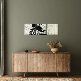 Tablou - Elefant deasupra solului (cu ceas) (90x30 cm)
