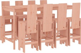 vidaXL Set bar de grădină, 9 piese, lemn masiv douglas