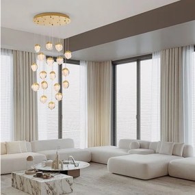 Lustra cu 18 pendule LED ALICIA auriu