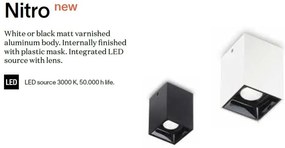 Spot LED aplicat modern Nitro pl square d10 negru
