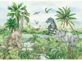 Fototapetă pentru copii Colourful Dino 252 x 182cm, 4 părți