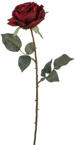Floare artificiala trandafir Rose, Fibre artificiale, Rosu, 66 cm