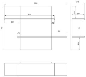 Set de mobilier SIMPLE Beton Millennium/Alb Luciu - VITRINĂ RAFTURI SUSPENDAT COMODĂ PENTRU LIVING