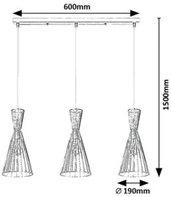 Lustră pe cablu LEANDROS 3xE27/60W/230V Rabalux 72006