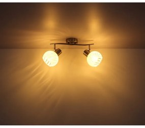 Aplica de perete / tavan cu 2 spoturi design modern WILLY nichel