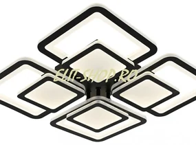 Lustra Led Cu Telecomanda, Elit's Verdad, 4 Patrate,160 w, Neagra