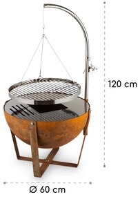 Blum Fire Globe, focar cu gratar, Ø60cm, otel