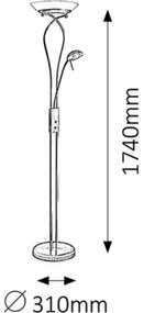 Rabalux 4077 - Lampă de podea reglabilă GAMMA 1xR7s/230W + 1xG9/40W