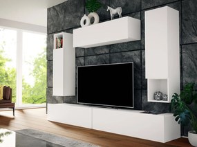 Mobilă pentru sufragerie Stanton 142Alb, Cu comodă tv, Părți separate, PAL laminat, 170x240x42cm, 97 kg