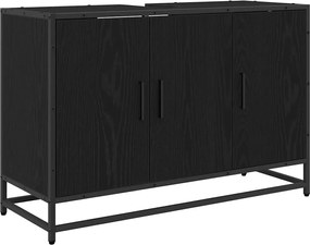 vidaXL Dulap de Baie cu ușă Stejar Negru 90 x 33 x 60 cm Lemn compozit