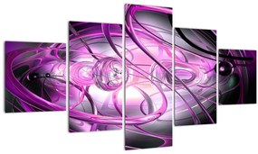 Tablou cu abstracție  frumoasă în violet (125x70 cm), în 40 de alte dimensiuni noi