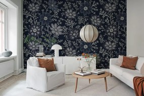 Fototapet, Grand Flowers, Blue, Rebel Walls