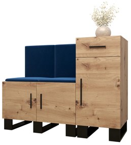 Set mobilier pentru hol Amanda 18 (Stejar artisan + Albastru). 1086015