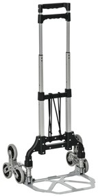Durhand Carucior pentru Pachete Pliabil in Aluminiu cu 6 Roti pentru Scari Incarcare Max 70kg | Aosom Romania