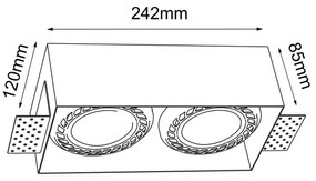 Brosline 3271 - Plafonieră CAGE pentru tavan, 2x GU10/18W, 230V, albă