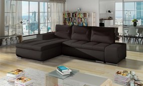 Coltar extensibil cu spatiu pentru depozitare, 275x180x88 cm, Ottavio L02, Eltap (Culoare: Negru / Gri inchis piele)