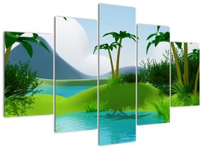 Tablou - Lac în junglă (150x105 cm)