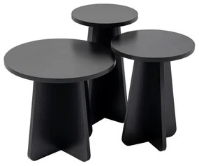 SET 3x măsuță laterală LUME d. 28/33/43 cm negru