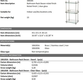 Raft design LUX pentru baie sau sufragerie Rack Devon nickel
