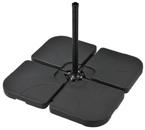 Suport stabilitate umbrelã "Quad" din 4 piese setat pânã la 80 kg, negru