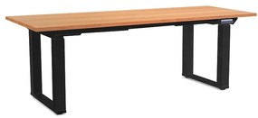 Masă înălțime reglabilă OfficeTech Strong 200 x 80 cm, picioare negre, fag