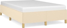 vidaXL Cadru de pat fără saltea cremă 120x190 cm țesătură
