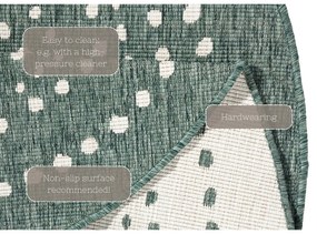 Covor reversibil pentru exterior NORTHRUGS Bali, Ø 200 cm, verde