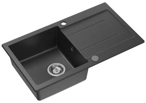 Chiuvetă de bucătărie Samona SAMONA 77 x 44 cm, granit compozit, negru