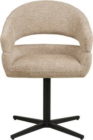 Scaun de sufragerie bej cu cotiere tapițat Dover – House Nordic