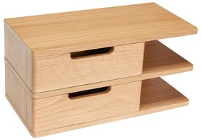 Noptieră în culoare naturală suspendată/cu rafturi cu aspect de lemn de stejar Öppen – Hübsch