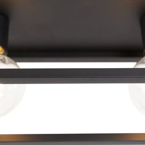 Plafoniera industriala neagra 99.5 cm 4 lumini - Cage