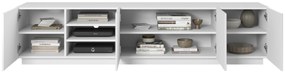 Comodă TV Asha 200 cm cu nișă - alb mat