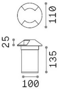 Corp de iluminat LED pentru căi de acces Ideal Lux ROCKET LED/3W/230V CRI 90 IP65 crom mat