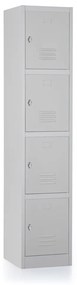 Dulap metalic - 4 cutii, 38 x 45 x 185 cm, blocare, gri - ral 7035