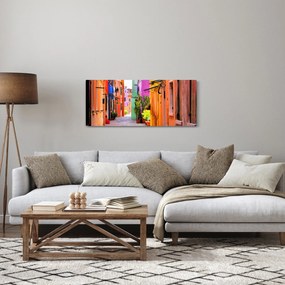 Tablou cu străduță colorata italiană (120x50 cm)