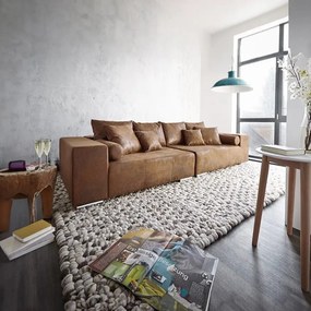 Canapea extensibilă dumonde cu ladă de depozitare si sezut confortabil din spuma high-density, Marbela Madagaskar Brown XXL 295x100 cm