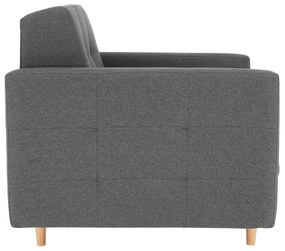 Fotoliu complet tapiţat, material textil gri închis, AMEDIA