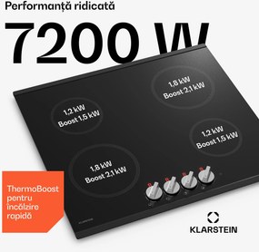 Klarstein Kochheld plită cu inducție | Elegantă și puternică | 4 zone de gătit | 7200 W | 60 cm