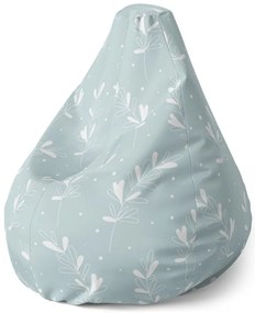 Sac de șezut Pear frunze albe - pentru copii, gri