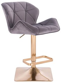 HR111KW Scaun Grafit Velur cu Bază Aurie