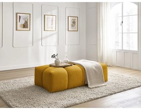 Taburet galben muștar cu tapițerie din chenille Everest – Bobochic Paris