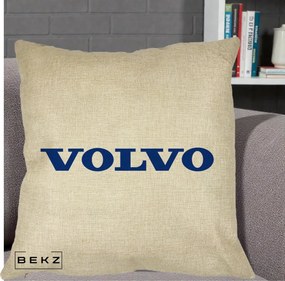 Perna Personalizata cu emblema Volvo, 40x40 cm, Crem, Husa Detasabila, Perna Inclusa, BEKZ®