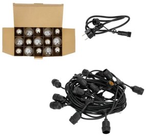Lanț LED decorativ de exterior BAJA ST64 15xE27/1W/230V 15,9m IP44 alb cald