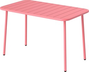 Outsunny Masă de Luat Masa pentru Exterior 120 x 70 cm pentru 4 Persoane, Masă de Grădină dreptunghiulară cu blat cu lamele și margini rotunjite, Roșu | Aosom Romania