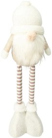 Spiriduș de Crăciun în picioare Dorin, picioaretelescopice, 48 cm, crem
