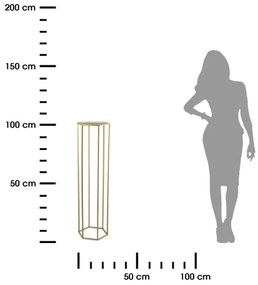 Suport pentru flori 100x24 cm, culoare aurie